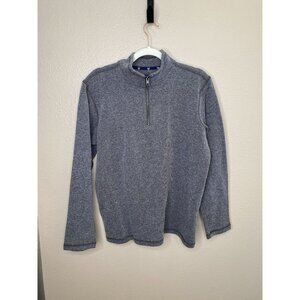 Gap Mens‎ Gray Half-Zip Sweater Large Lightweight Cotton Pullover Casual Warm